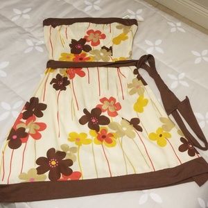 Forever 21 Floral Strapless Dress Size S